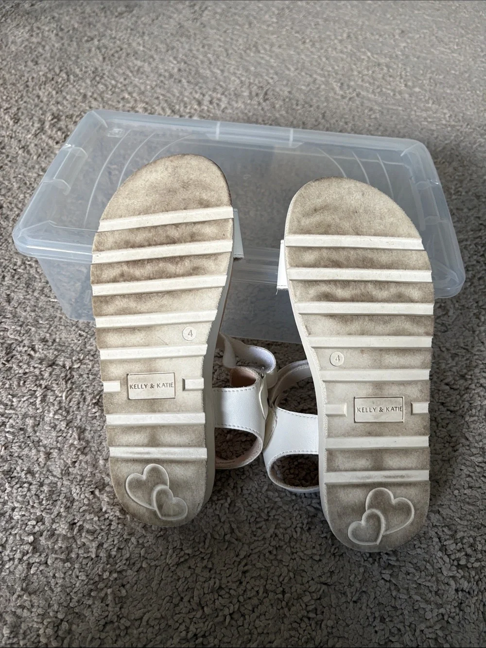 KELLY & KATIE White Strappy Adjustable Girl’s Sandals